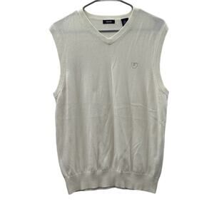 Izod Off White Cotton Blend Sleeveless‎ Pullover Sweater Vest Size M